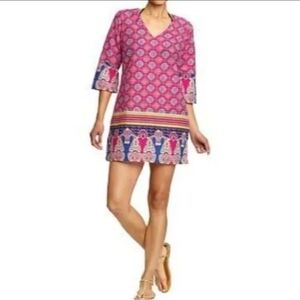 Old Navy Mini Shift Dress Womens Large Abstract Multicolor Boho Short Cotton New